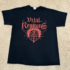 Vintage Vital Remains Death Metal T-Shirt Men's Large Black Rock Band Tour Y2K